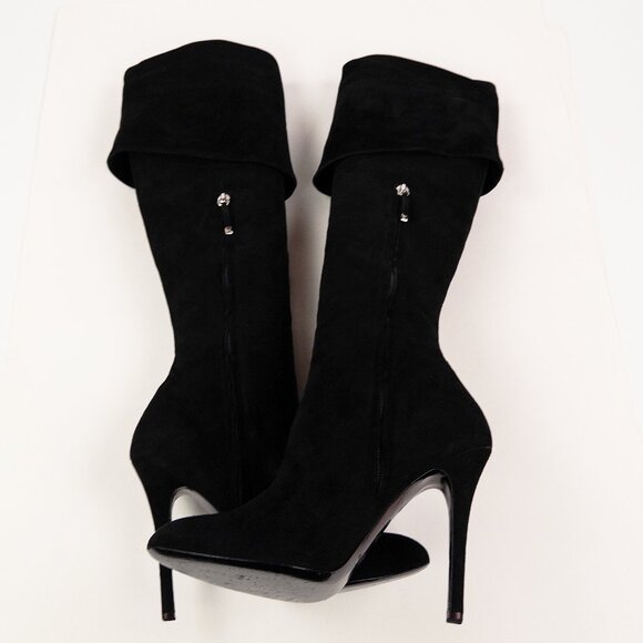 Ralph Lauren Collection Purple Label Tall Suede Heeled Boots - Picture 7 of 12